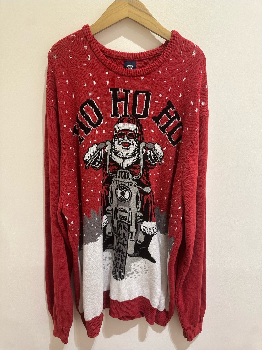 Red Holiday Motorcycle Sweater